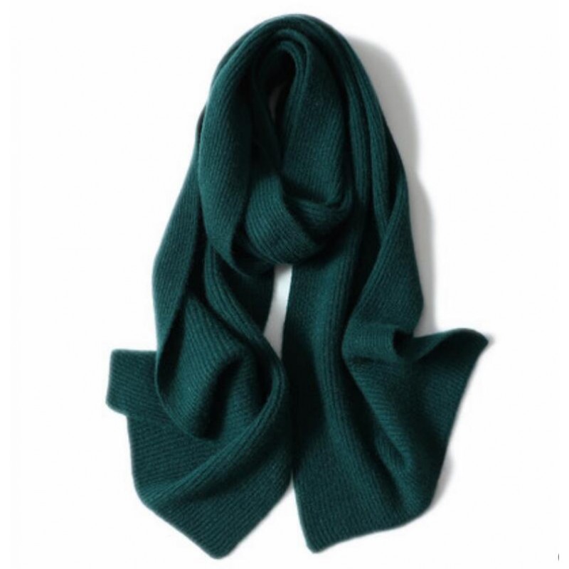 100%Cashmere Scarf Women Men Solid Color Warm Winter Scarfs Khaki